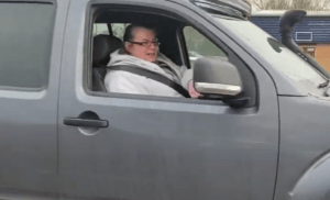 A woman driving