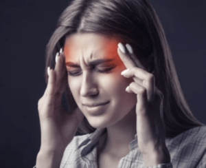 Woman with a Fibromyalgia headache