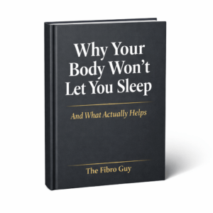 a black book with the words "why your body won't let you sleep"
