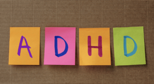 post it notes spelling ADHD